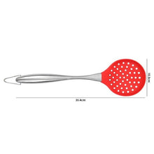 Load image into Gallery viewer, 1Pc Kitchen Utensils Cooking Non-stick Silicone Cookware Spatula Colander Cooking Utensils with Stainless Steel Handle Red