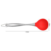 Load image into Gallery viewer, 1Pc Kitchen Utensils Cooking Non-stick Silicone Cookware Spatula Colander Cooking Utensils with Stainless Steel Handle Red