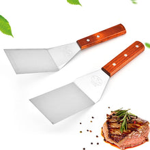 Load image into Gallery viewer, Steak Shovel and Pie Pizza Spatula Stainless Steel Metal Spatula Wooden Handle Frying Shovel Cooking Kitchen Utensils